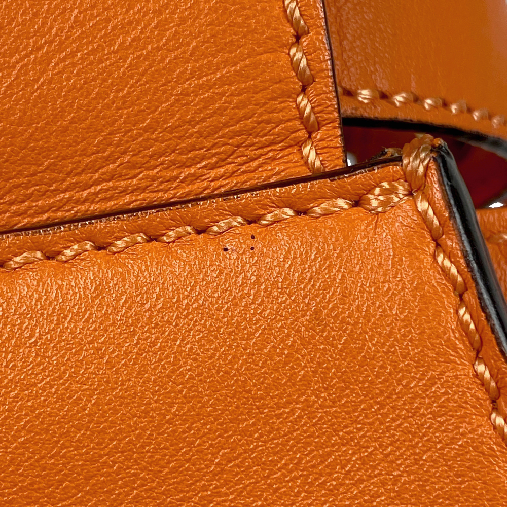 Fendi Peekaboo Regular Leather Shoulder Bag Orange - Picture 7 of 13